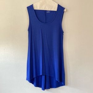 Bright blue sleeveless long tank